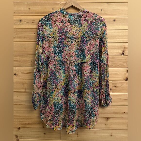 Sundance Size XSmall Cupro Evelina Lined Pleated Relaxed Fit Colorful Blouse - Picture 9 of 11